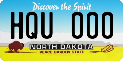 ND license plate HQU000