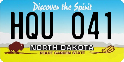 ND license plate HQU041