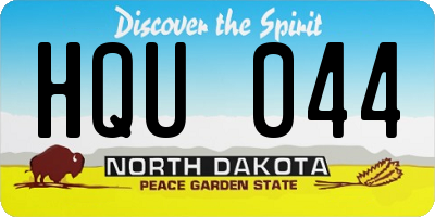 ND license plate HQU044