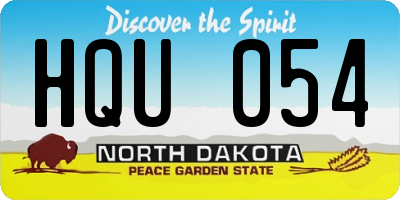 ND license plate HQU054