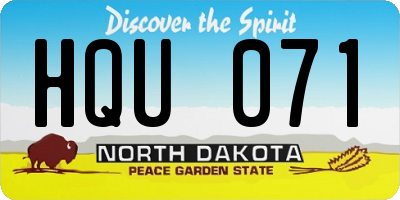 ND license plate HQU071