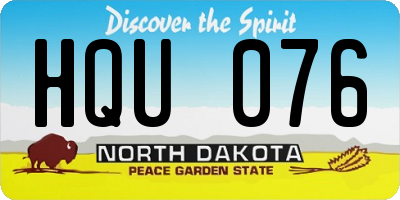 ND license plate HQU076