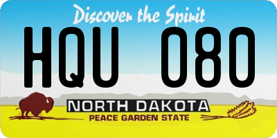 ND license plate HQU080