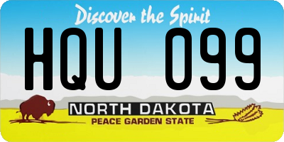 ND license plate HQU099