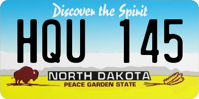 ND license plate HQU145