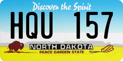 ND license plate HQU157
