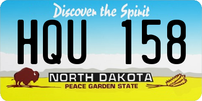 ND license plate HQU158