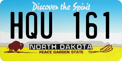 ND license plate HQU161