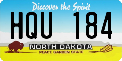 ND license plate HQU184