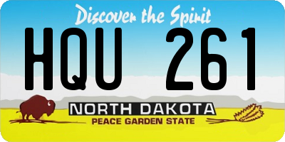 ND license plate HQU261