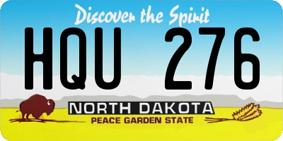 ND license plate HQU276