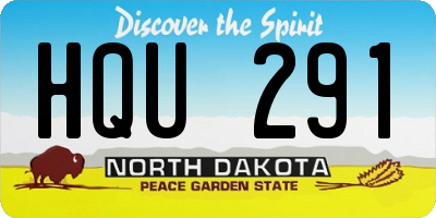 ND license plate HQU291