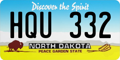 ND license plate HQU332
