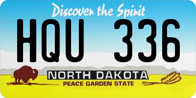 ND license plate HQU336
