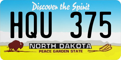 ND license plate HQU375