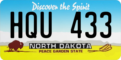 ND license plate HQU433