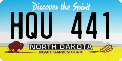 ND license plate HQU441