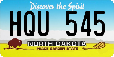 ND license plate HQU545