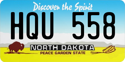 ND license plate HQU558