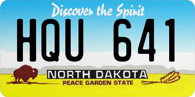 ND license plate HQU641