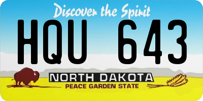 ND license plate HQU643