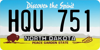 ND license plate HQU751