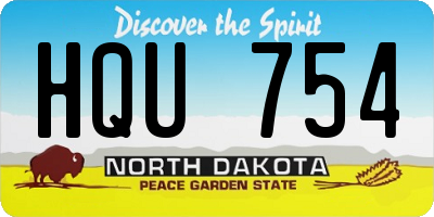 ND license plate HQU754