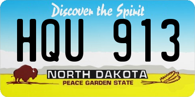 ND license plate HQU913