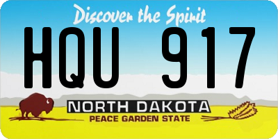 ND license plate HQU917