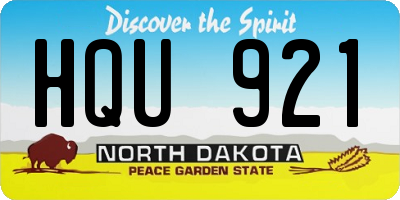 ND license plate HQU921