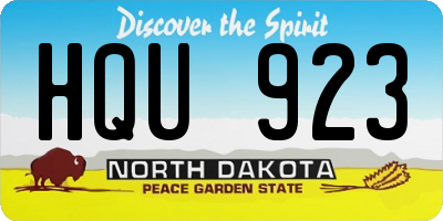 ND license plate HQU923