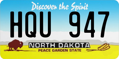 ND license plate HQU947