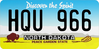 ND license plate HQU966