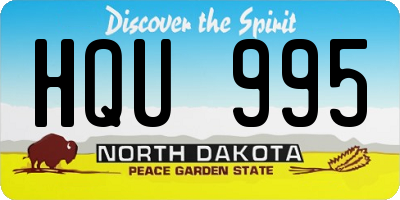 ND license plate HQU995