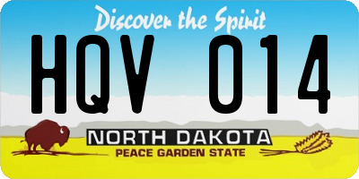 ND license plate HQV014