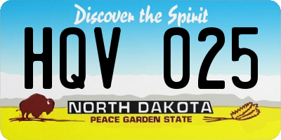 ND license plate HQV025