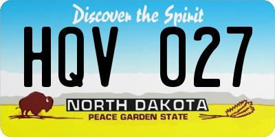 ND license plate HQV027