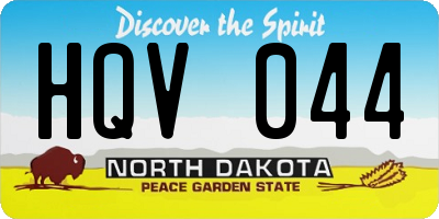 ND license plate HQV044
