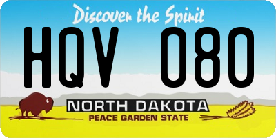 ND license plate HQV080