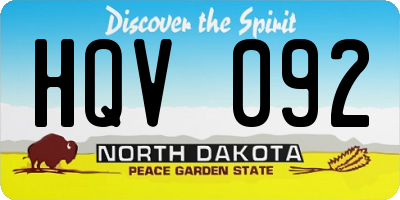 ND license plate HQV092
