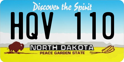 ND license plate HQV110