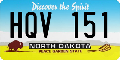ND license plate HQV151