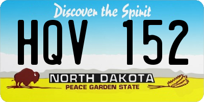 ND license plate HQV152