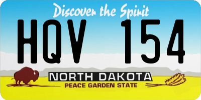 ND license plate HQV154