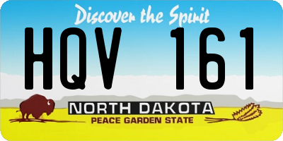 ND license plate HQV161