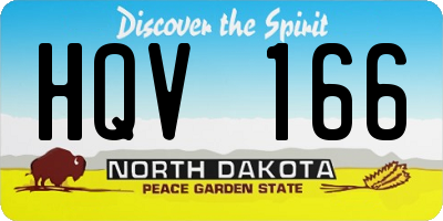 ND license plate HQV166