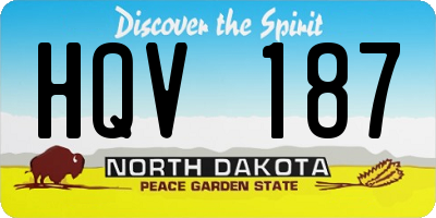 ND license plate HQV187