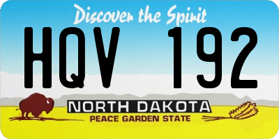 ND license plate HQV192