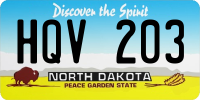 ND license plate HQV203