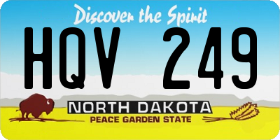 ND license plate HQV249